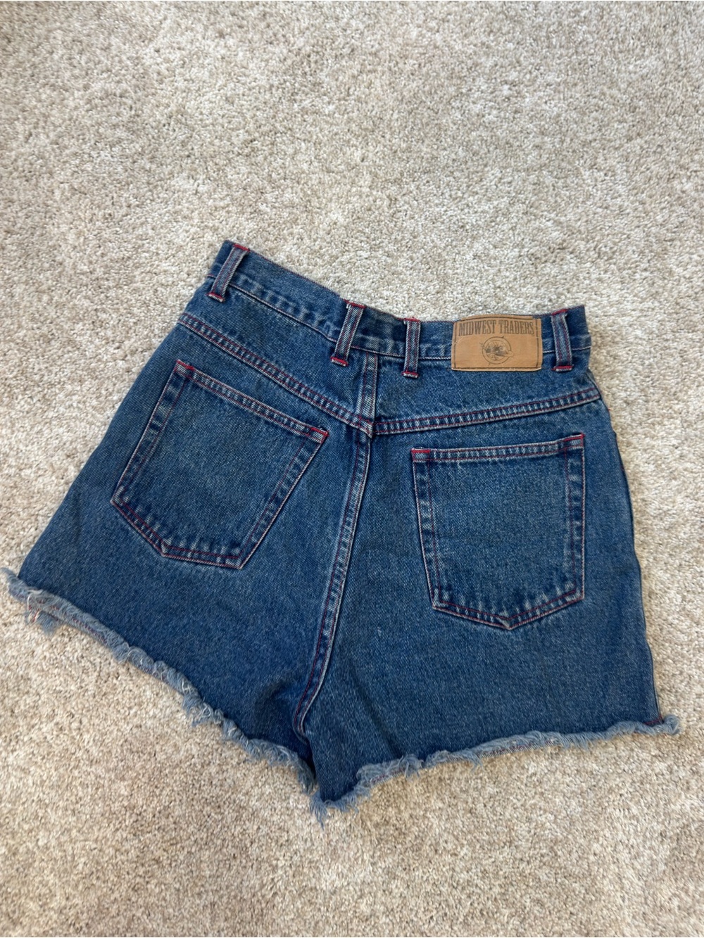Vintage 90s Indigo High-Rise Denim Cutoff Shorts